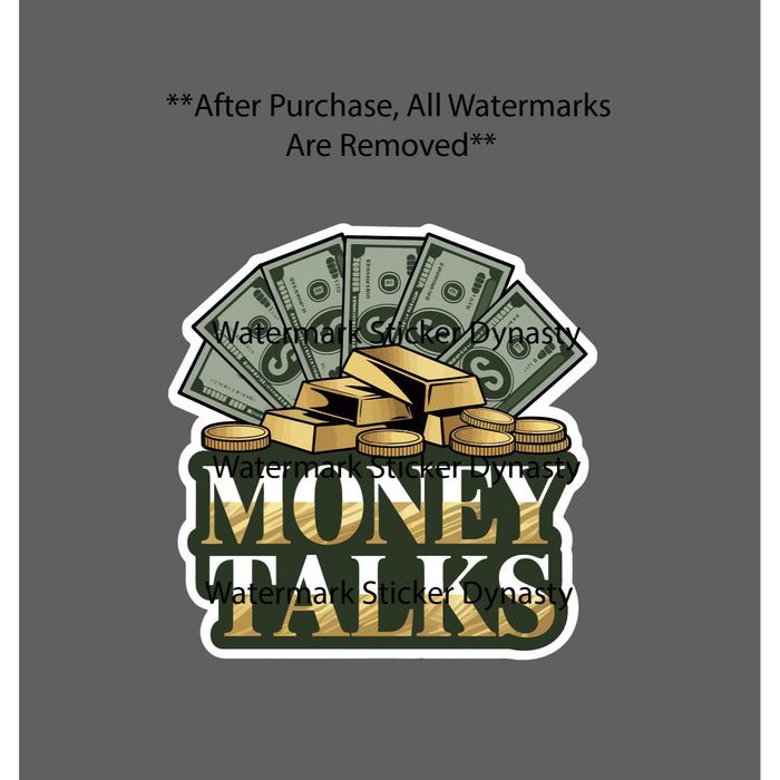 Money Talks Sticker Waterproof Decal Cash Gold Wealth Business Invest Gift NEW