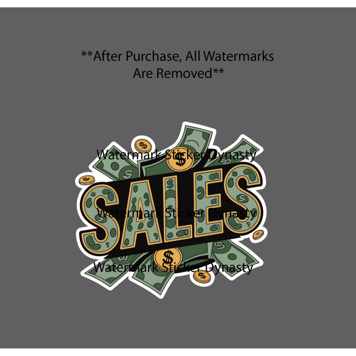 Sales Sticker Waterproof Decal Money Cash Business Work Profit Gold Gift NEW