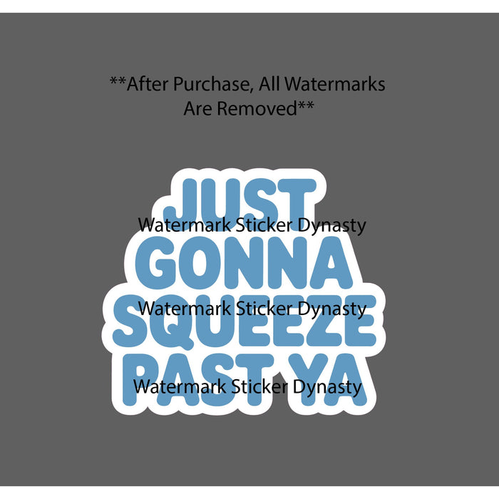 Just Gonna Squeeze Past Ya Sticker Waterproof Decal Quote Funny Midwest Gift NEW