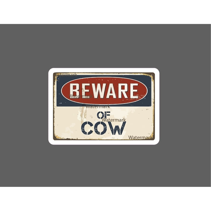 Beware of Cow Sticker Caution Farm NEW