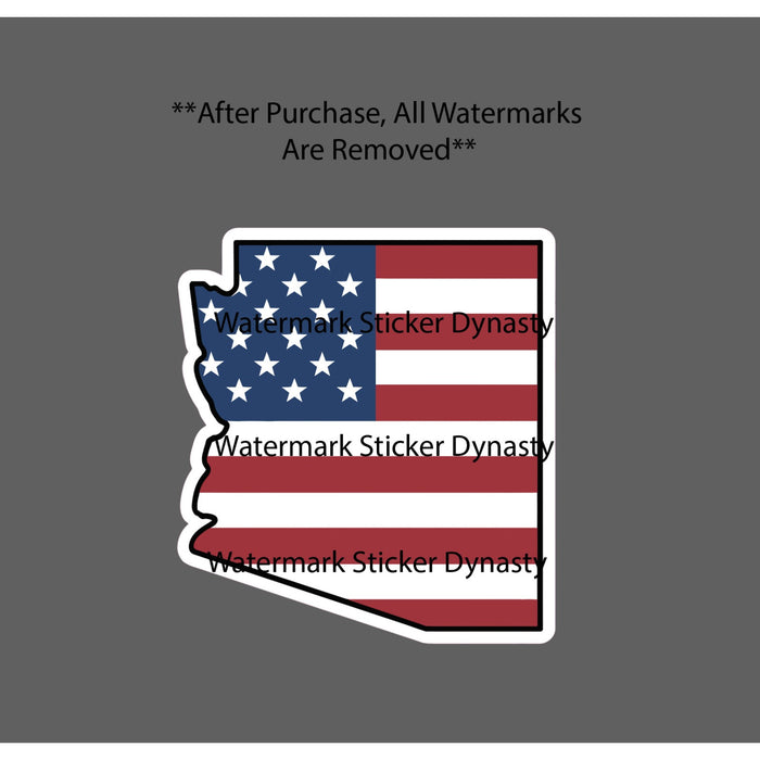 Arizona Sticker Waterproof Decal USA Flag America Patriotic State Gift NEW
