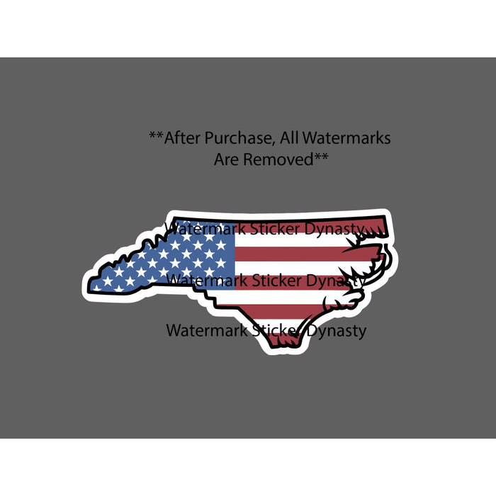 North Carolina Sticker Waterproof Decal USA Flag State United States Gift NEW