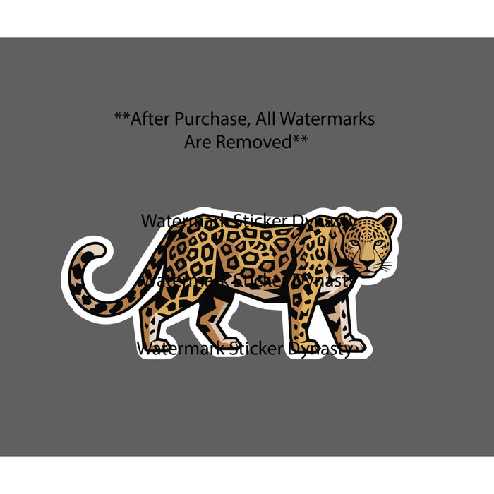 Leopard Geometric Sticker Waterproof Decal Animal Outdoor Cat Wildlife Gift NEW