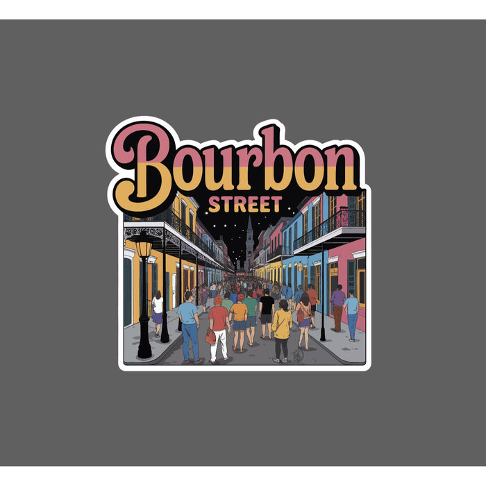 Bourbon Street Sticker Waterproof Decal Louisiana New Orleans Travel Gift NEW