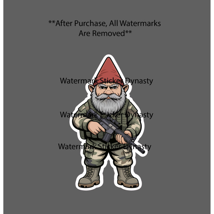 Tactical Gnome Sticker Waterproof Decal War Military AR-15 Soldier Gift NEW