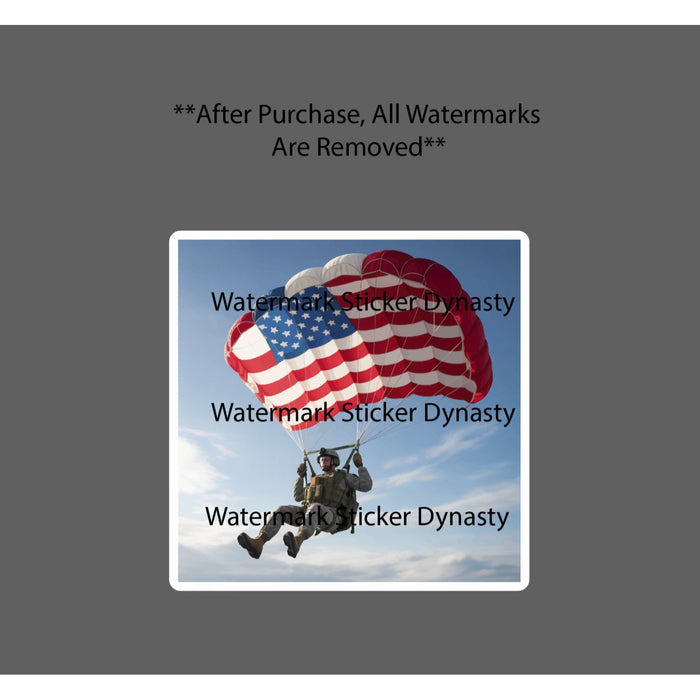 American Parachute Sticker Waterproof Decal Soldier Train Paratrooper Gift NEW