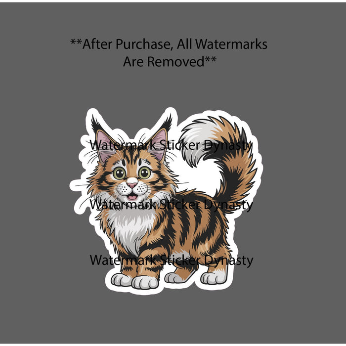 Maine Coon Cartoon Sticker Waterproof Decal Kitten Animal Cat Pet Gift NEW