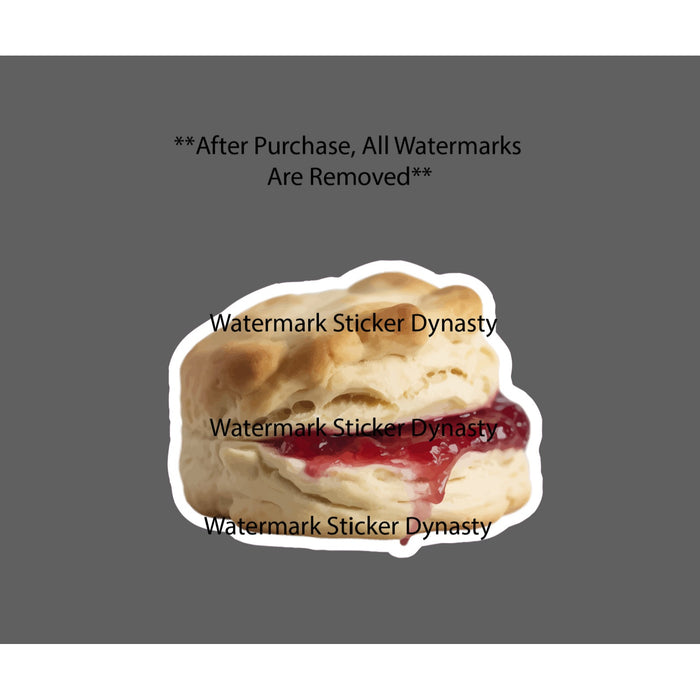Scone Sticker Waterproof Decal Jelly Jam Breakfast Food Gift NEW