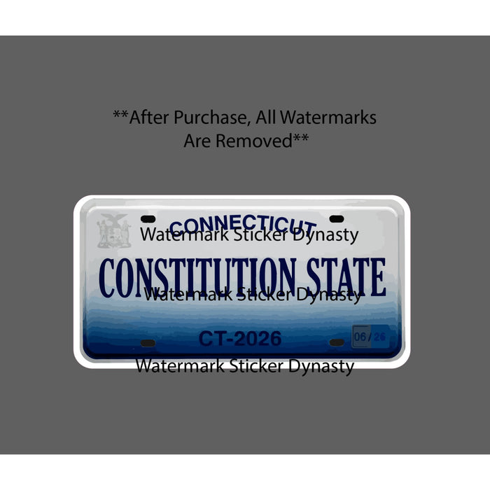 Connecticut License Plate Sticker Waterproof Decal State Constitution Gift NEW