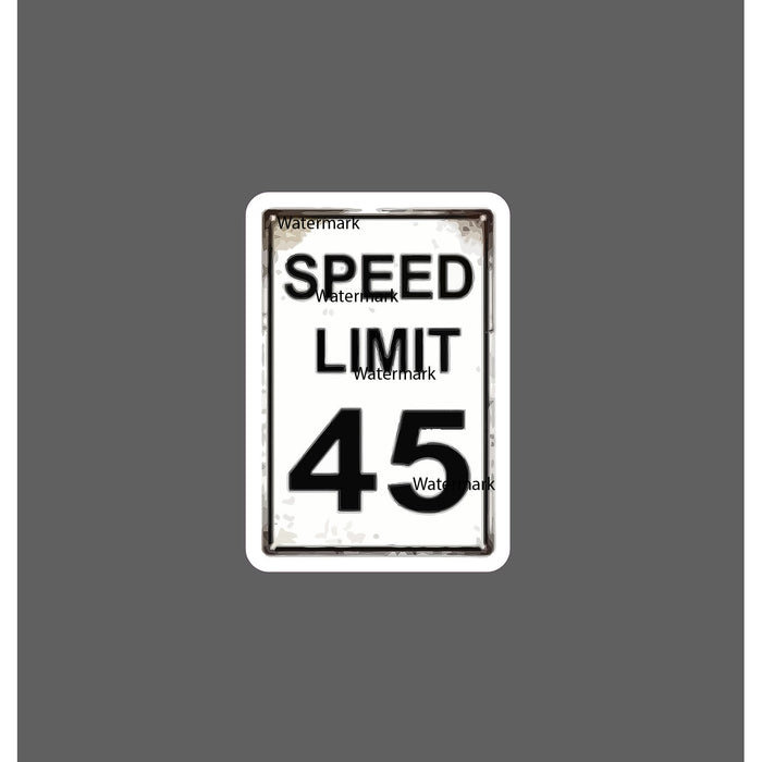 Speed Limit 45 Sticker Traffic Retro NEW
