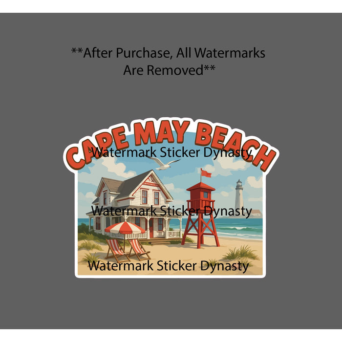 Cape May Beach Sticker Waterproof Decal Outdoor Travel Lighthouse Gift NEW