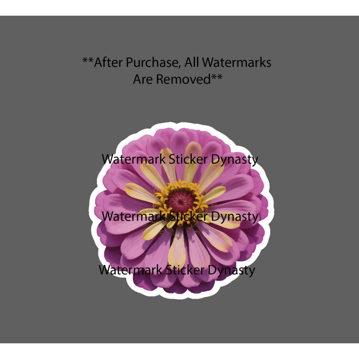Zinnia Sticker Waterproof Decal Flower Floral Garden Nature Gift NEW