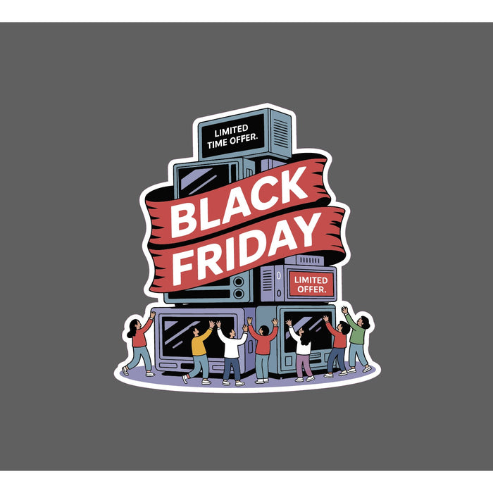 Black Friday Sticker Sales Internet Stores Craze Deals Gift Waterproof NEW