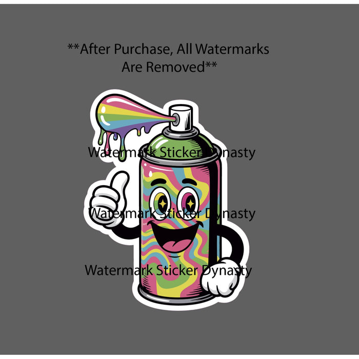 Spray Paint Can Sticker Waterproof Decal Trippy Abstract Art Colorful Gift NEW