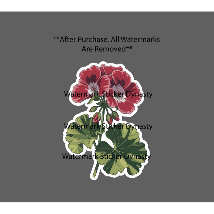Geranium Sticker Waterproof Decal Flower Floral Outdoor Nature Gift Home NEW