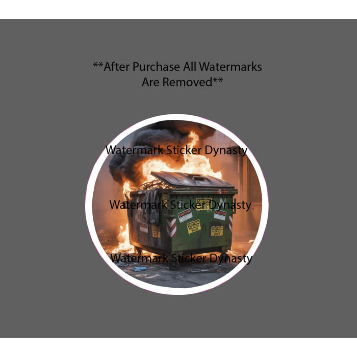 Dumpster Fire Sticker Waterproof Decal Flames Trash Disaster Funny Gift NEW