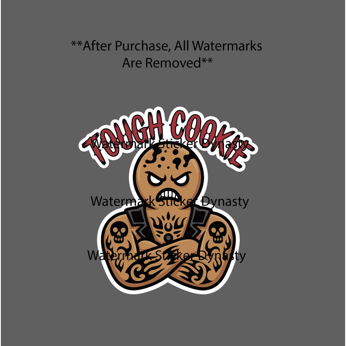 Tough Cookie Sticker Waterproof Decal Tattoos Quote Hardcore Vest Gift NEW