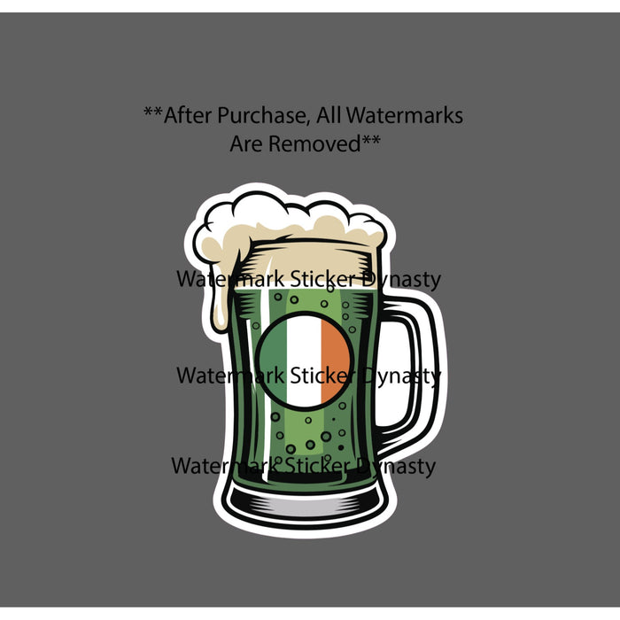 Green Irish Beer Sticker Waterproof Decal Guinness Ireland Flag Drink Gift NEW