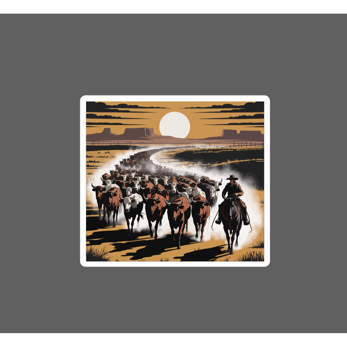 Cattle Drive Sticker Waterproof Decal Western Country Rodeo Outdoor Gift NEW