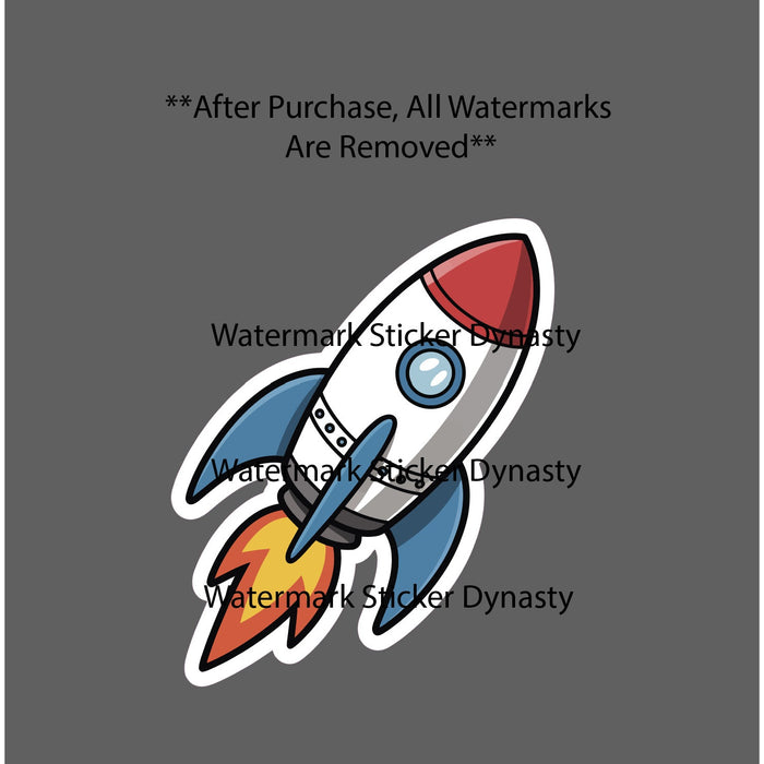 Cartoon Rocket Sticker Waterproof Decal Space Moon Crypto Stars Gift NEW