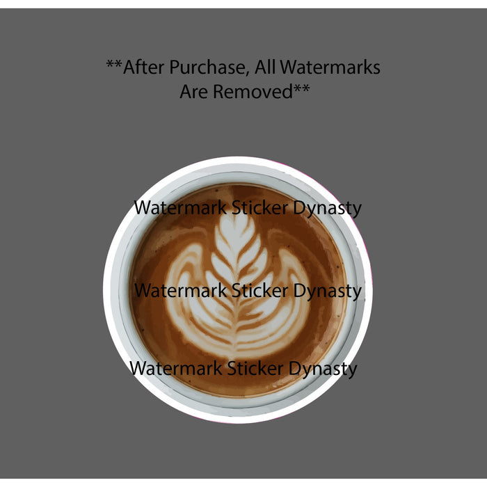 Cream Coffee Leaf Sticker Waterproof Decal Brew Caffeine Work Gift NEW