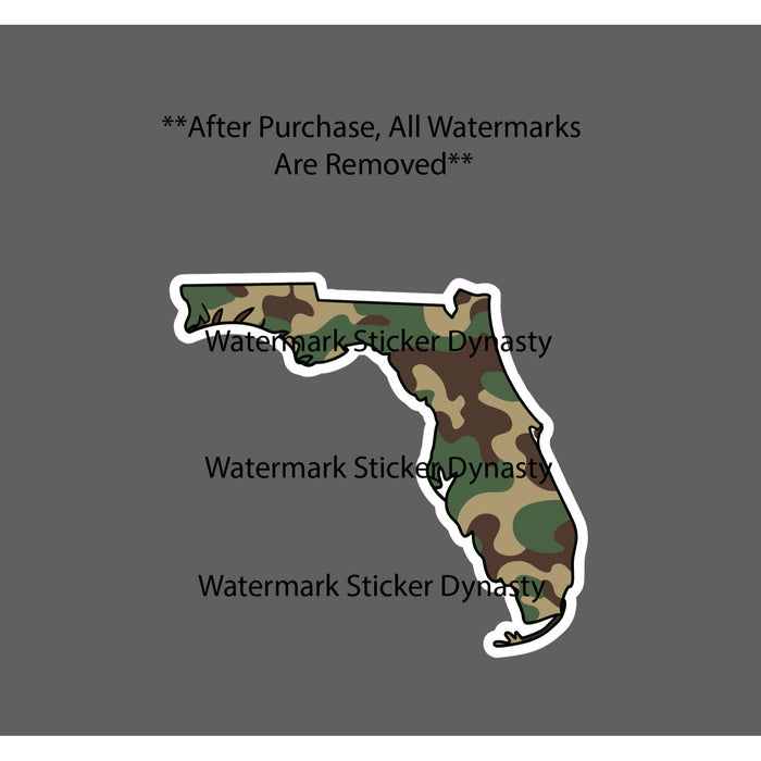 Florida Sticker Waterproof Decal Camo State Hunting Outdoor Travel Gift NEW