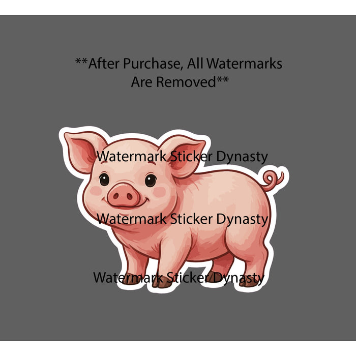 Baby Pig Sticker Waterproof Decal Piglet Farm Animal Cute Kawaii Gift NEW