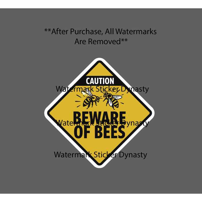 Beware of Bees Sticker Waterproof Decal Caution Warning Honey Animal Gift NEW