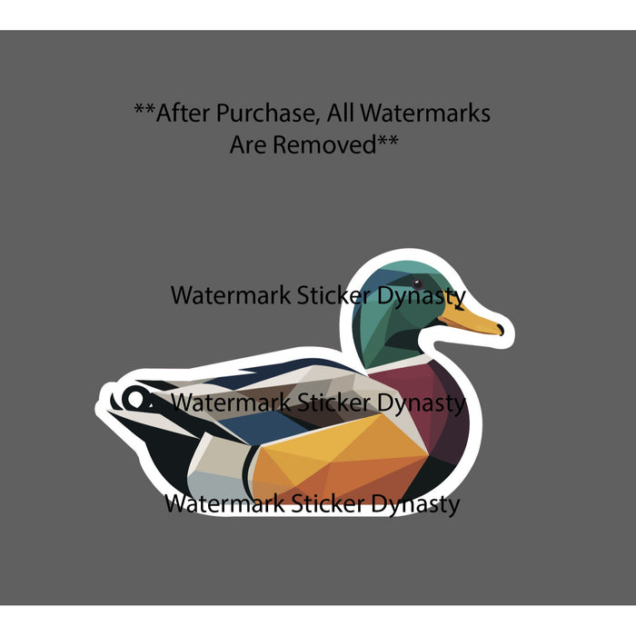 Duck Geometric Sticker Waterproof Decal Bird Animal Fowl Outdoor Hunt Gift NEW