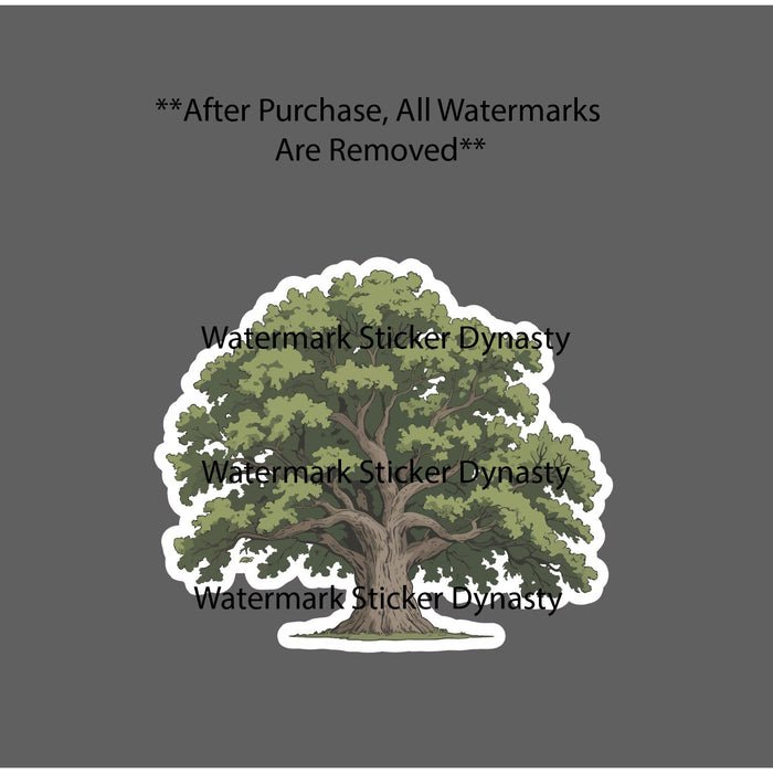 Oak Tree Sticker Waterproof Decal Forest Woods Acorn Wood Life Gift NEW