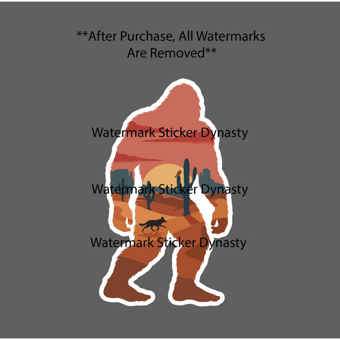 Bigfoot Desert Sticker Waterproof Decal Legend Outdoor Cactus Wild Gift NEW