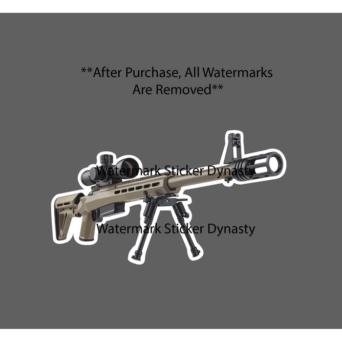 Sniper Rifle Sticker Waterproof Decal 50 Cal Long Range Military War Gift NEW