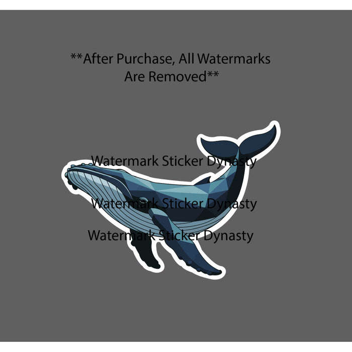 Whale Geometric Sticker Waterproof Decal Art Animal Ocean Beach Gift NEW