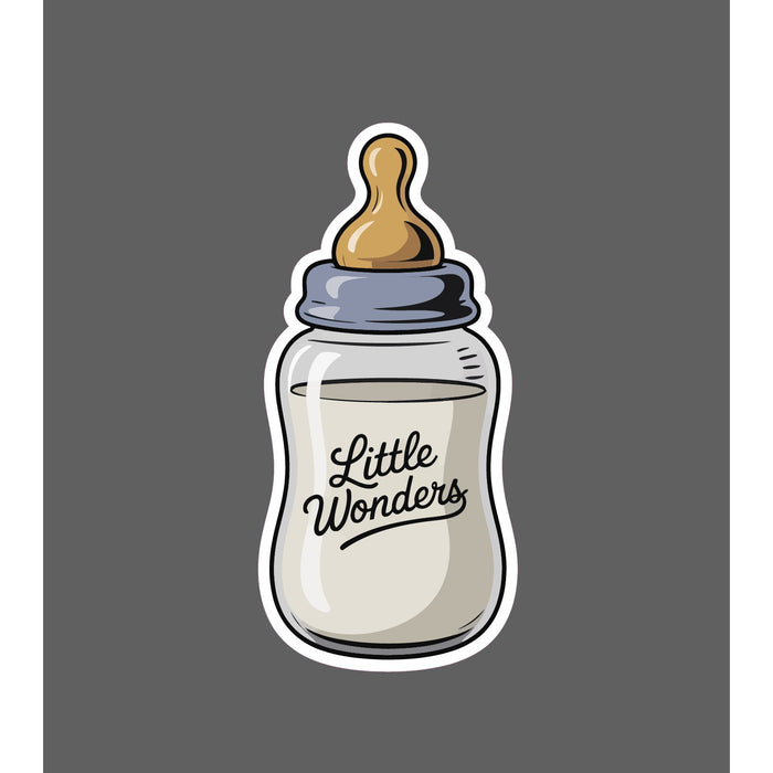 Baby Bottle Sticker Milk Formula Little Wonders Babies Gift Waterproof NEW