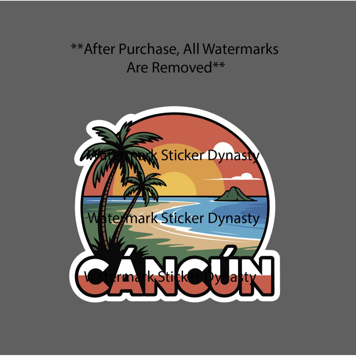 Cancun Sticker Waterproof Decal Mexico Beach Tropical Ocean Travel Vaca Gift NEW