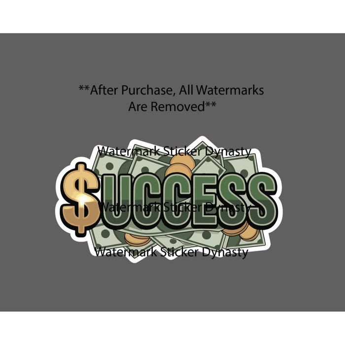 $uccess Sticker Waterproof Decal Money Cash Business Success Finance Gift NEW