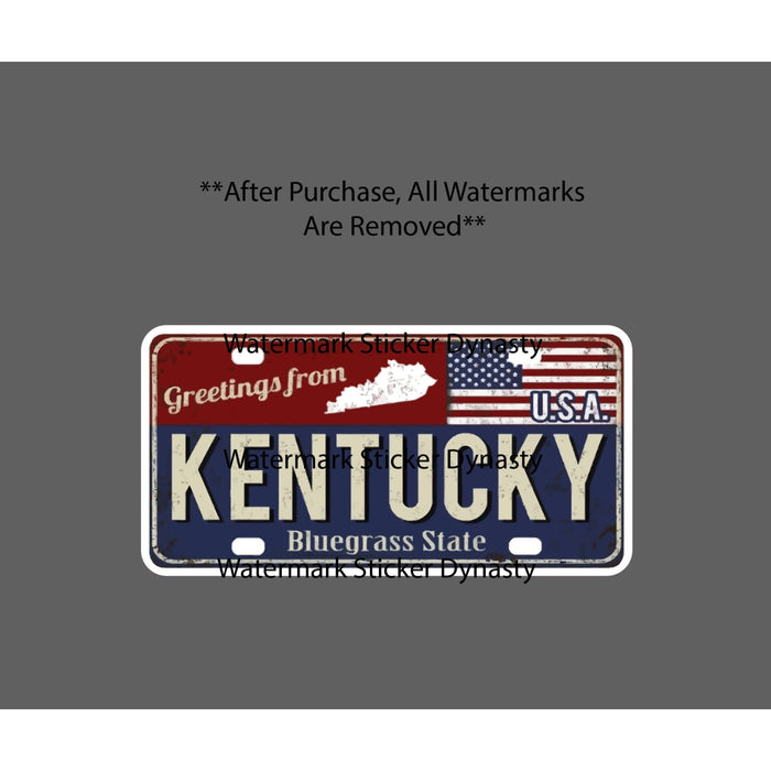 Kentucky License Plate Sticker Waterproof Decal Travel Bluegrass State Gift NEW
