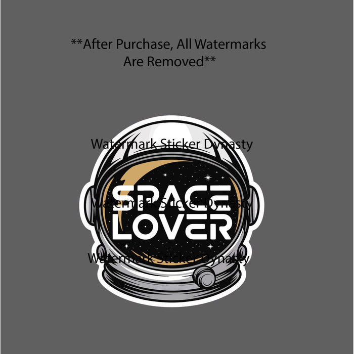 Space Lover Sticker Waterproof Decal Astronaut Helmet Stars Travel Gift NEW
