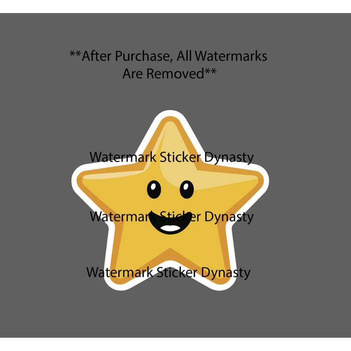 Star Smiling Sticker Waterproof Decal Smiley Face Space Cute Kawaii Gift NEW