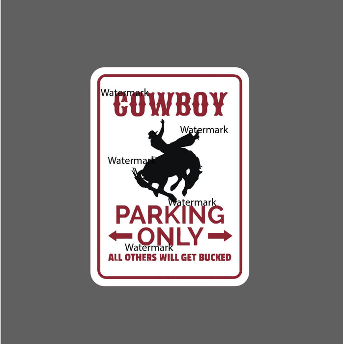 Cowboy Parking Sticker Rodeo Waterproof NEW