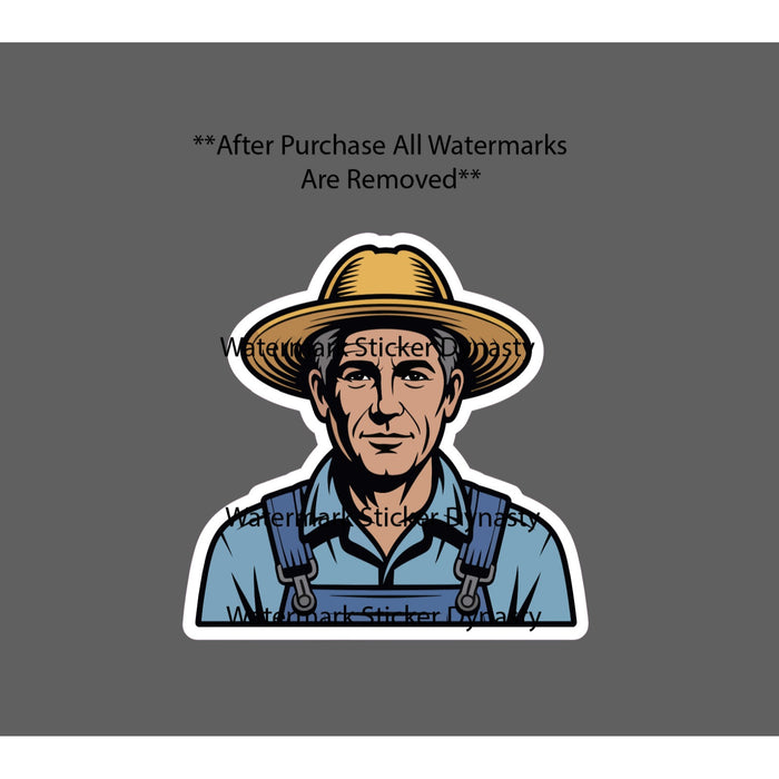 Farmer Sticker Waterproof Decal Faming Cartoon Rural Country Food Gift NEW