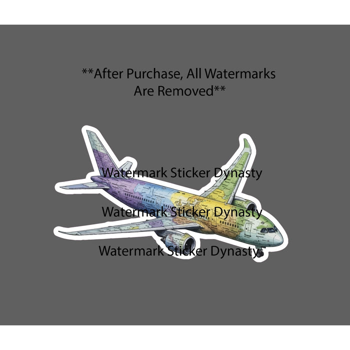 Plane Map Sticker Waterproof Decal World Travel Business Work Vacation Gift NEW