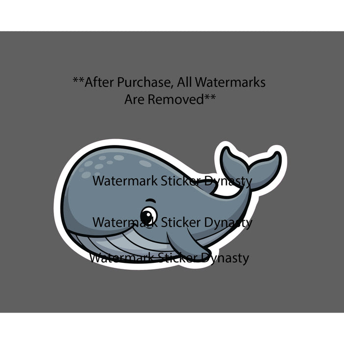 Gray Whale Cartoon Sticker Waterproof Decal Animal Ocean Sighting Gift NEW