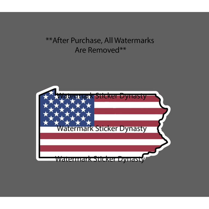Pennsylvania Sticker Waterproof Decal State American Flag USA Patriotic Gift NEW