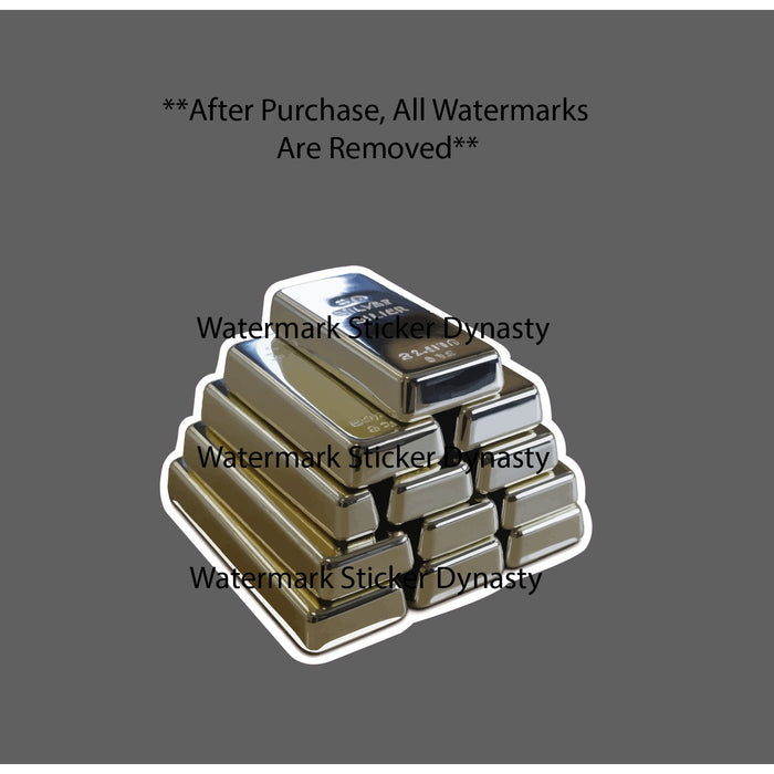 Silver Bars Sticker Waterproof Decal Precious Metal Investment Stacking Gift NEW
