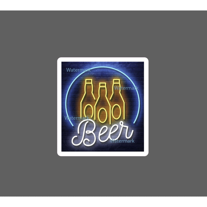 Beer Neon Sign Sticker Drinking NEW