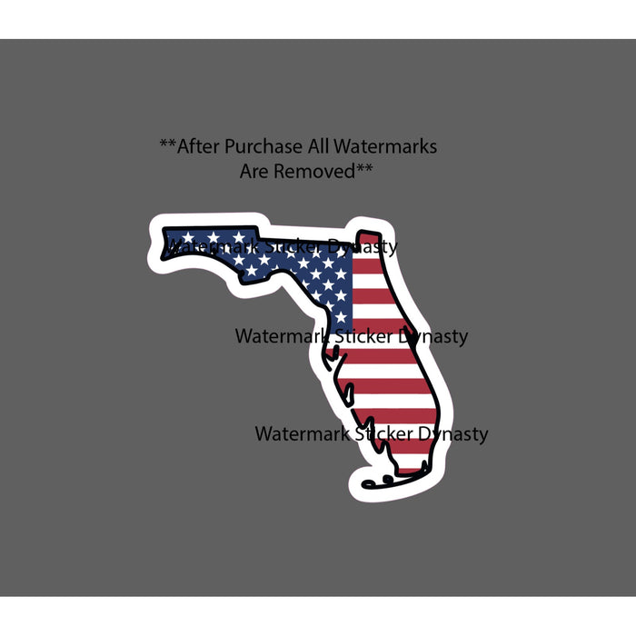 Florida Sticker Waterproof Decal USA Flag America United States Gift NEW