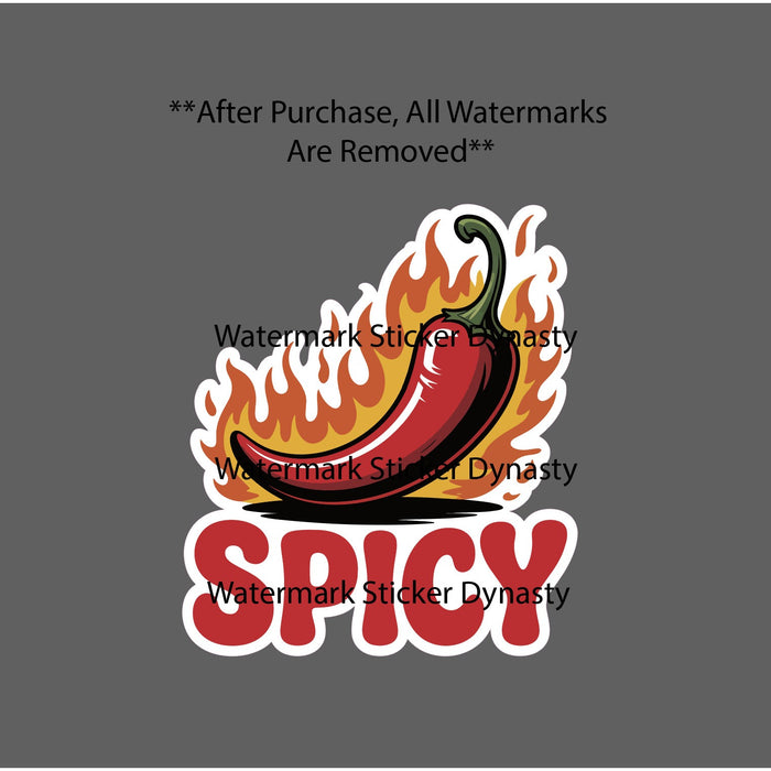 Spicy Sticker Waterproof Decal Jalapeno Fire Flames Food Hot Gift NEW