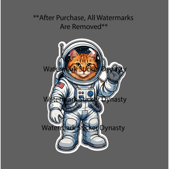 Cat Astronaut Sticker Waterproof Decal Space Galaxy Travel Funny Cute Gift NEW