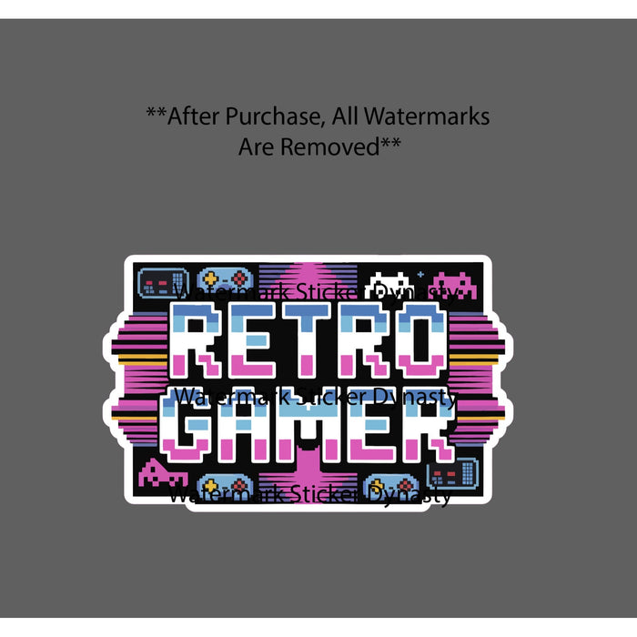 Retro Gamer Sticker Waterproof Decal Gaming Videogames Controller Neon Gift NEW